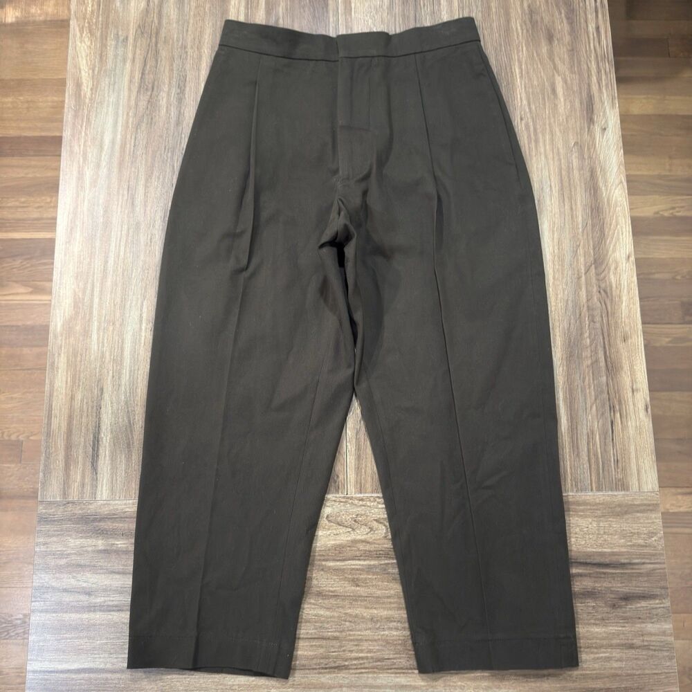Marni Women's Cropped High Rise Pants Straight Leg Cotton Blend Trouser Sz 40